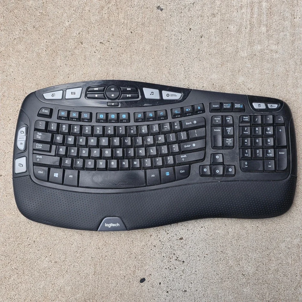 Logitech K350 Wireless Wave Keyboard Ergonomi K350 Y-R0053 Tested No Dongle